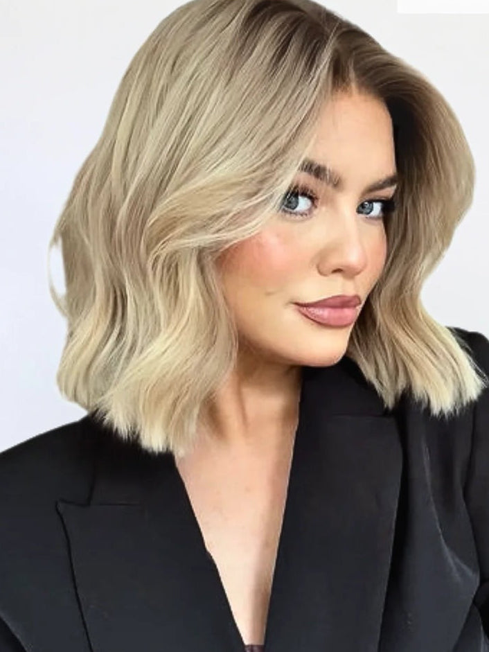 Peluca Natural Rubia con Mechas