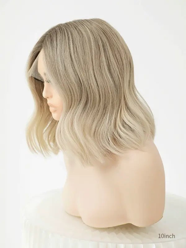 Peluca Natural Rubia con Mechas