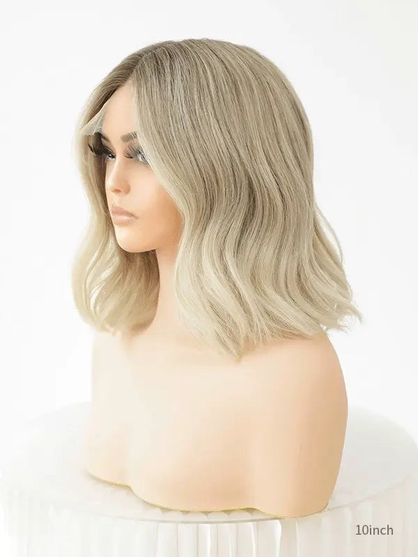 Peluca Natural Rubia con Mechas