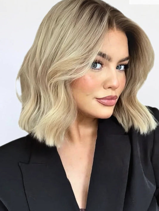 Peluca Natural Rubia con Mechas
